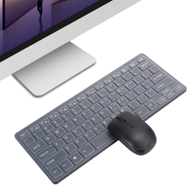 ⁦CLAVIER MINI + SOURIS SANS FIL K-03 AZERTY NOIR⁩ - الصورة ⁦2⁩